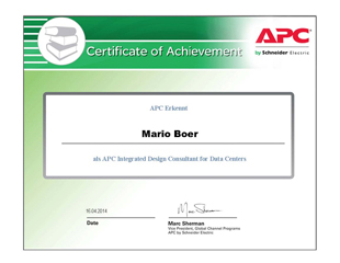 APC Integrated Design Consultant for Data Centers Mario Boer